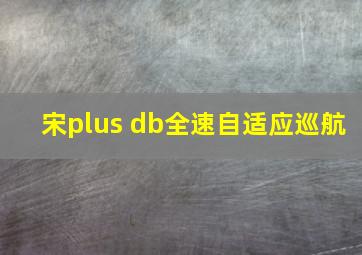 宋plus db全速自适应巡航